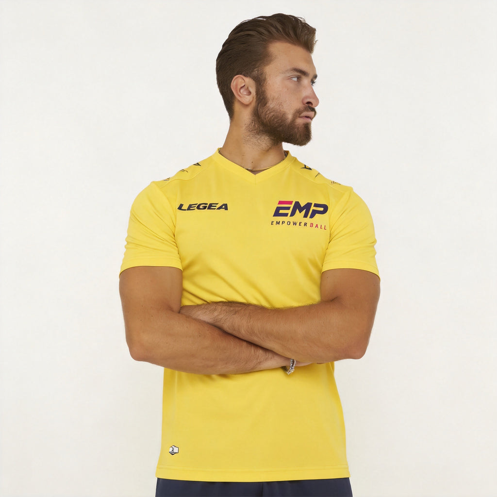 Man wearing Legea Bavaria Football Shirt - Yellow